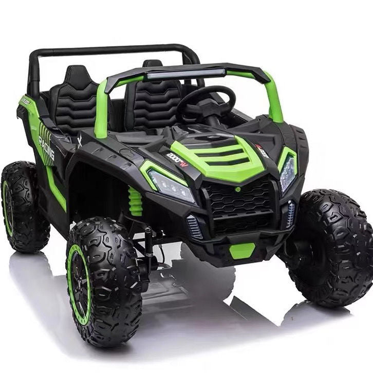 Bluetooth Music LED Lights Kids Ride On Car UTV Truck with Remote Control 4WD/2WD Switchable Electric Vehicle with Safety Belt