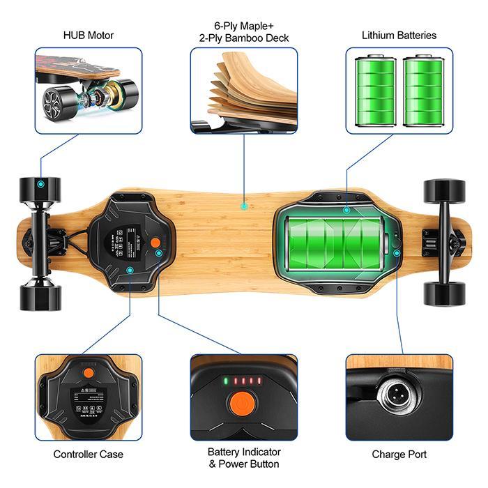 Long Board4 wheel electric skateboard